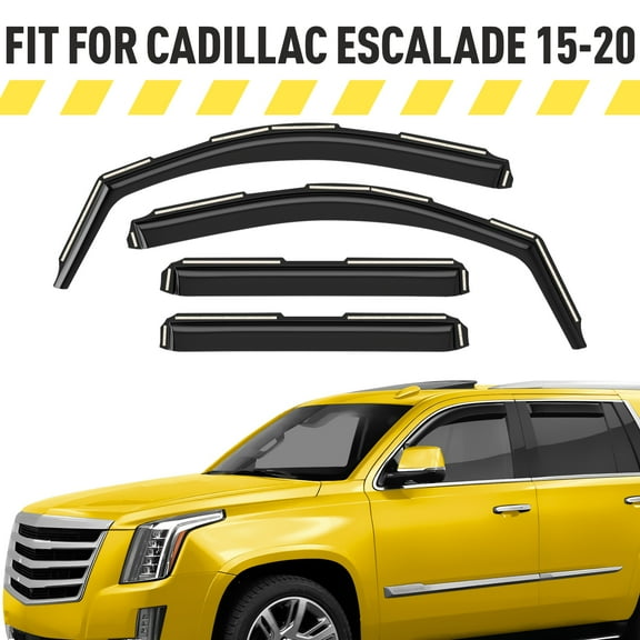 AEROGUYS In-Channel Window Deflectors Extra Durable Window Visors Rain Guards Compatible with Cadillac Escalade 2015-2020, Sun Visors, Wind Vent Visors, Car Accessories - 4pcs. AG0203