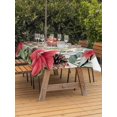 thumbnail image 2 of Outdoor Tablecloth with Umbrella Hole and Zipper, Christmas Poinsettia Rectangle Table Cloth 54x80 Inch Waterproof Tablecloth, Xmas Cardinal Pine Cone Branches Picnic Table Cover for Patio Camping, 2 of 7