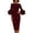 Wine 09, variant on Karymi Cocktail Dresses for Women Elegant Solid Midi Sheath Dress, Crew Neck Tiered Bell 3/4 Sleeve Slim Fitting Knee Length Formal Party Wedding Guest Dress