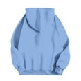 thumbnail image 5 of Oversized Hoodies with Pocket Women Cotton Plain Pullover Hooded Sweatshirts Sweater Long Sleeve Fleece Lined Tops (L, Sky Blue 01), 5 of 5