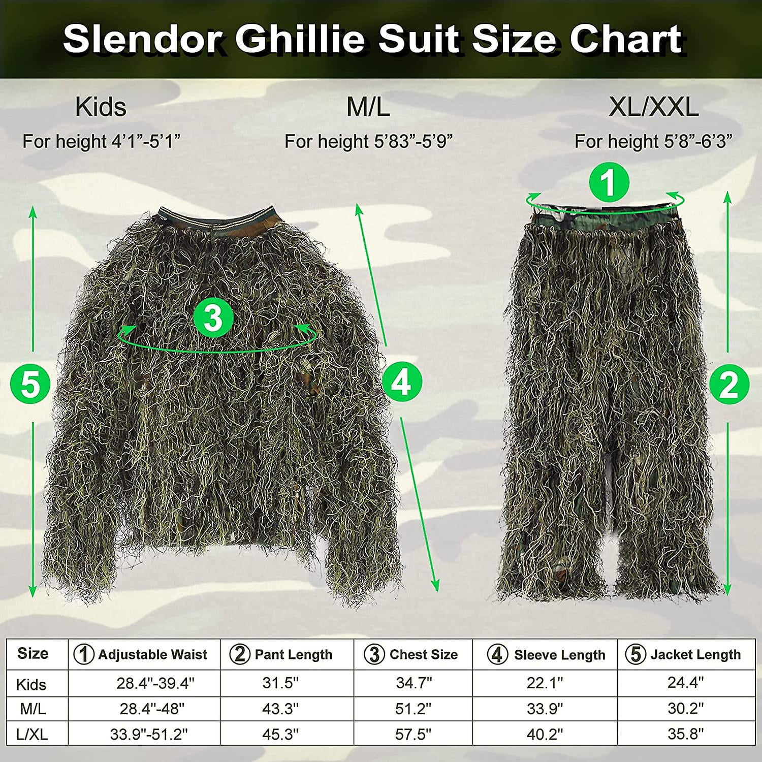 6 In 1 Ghillie Suit, 3d Camouflage Hunting Apparel Camo