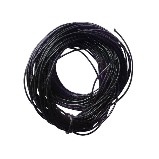 Hilo de cordón encerado de 10 m y 1 mm para pulseras, collares, bisutería y manualidades. Negro