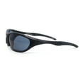 thumbnail image 3 of Mens Rimless Oval Round Sport Wrap Around Plastic Y2K Sunglasses Matte Black - Black, 3 of 4