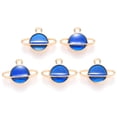 thumbnail image 2 of 100 pc Alloy Enamel Pendants Planet Universe Space Charms Light Gold Blue 12x16.5x3mm Hole: 1.6mm, 2 of 2