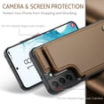 thumbnail image 2 of Feishell for Samsung Galaxy S22 Case with Card Holder, Wallet Case for Women Men with RFID Blocking, Durable PU Leather Kickstand Magnetic Clasp Shockproof Phone Case,Brown, 2 of 9