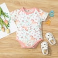 thumbnail image 5 of 3-Pack Newborn Baby Girl Cotton Mesh Summer Short SLeeve Rompers One-piece, 5 of 12