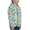thumbnail image 5 of Kdxio Floral In Teal Pattern Kids Boys Girls Zip Up Hoodie 3D Printed Hooded Sweatshirt Hoody Coat with Pocket 7-12 Y-Medium, 5 of 6