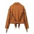 thumbnail image 4 of ZACPNCV Women's Fringe Genuine Suede Leather Jackets Tassel Motorcycle Cropped Women Coat, 4 of 7