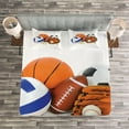 thumbnail image 3 of Ambesonne Olympics Quilted Bedspread Set 3 Pcs, Ping Pong Volleyball, King Size, Multicolor, 3 of 3
