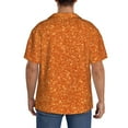 thumbnail image 5 of Xecao offers the Orange Glitter for Men's Casual Short-sleeved Shirt, a button-up collared shirt with a pocket, perfect for beach vacations and yacht travel in the Large size., 5 of 7