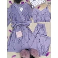 thumbnail image 4 of Conjunto de Bata de boda con estampado de flores, ropa de dormir de seda, lencería íntima informal, camisón suave, ropa para el hogar, 4 of 4