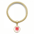 thumbnail image 1 of Motif Traditionnel Chinois Rouge en bracelet Pendentif Rond Chaîne de Bijoux, 1 of 3