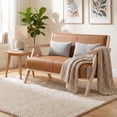 thumbnail image 4 of Costway Loveseat for Small Spaces - Soft Chenille Armchair with Throw Pillows, Brown, 4 of 10