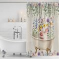 thumbnail image 3 of Spring Floral Pig Shower Curtain, Waterproof Shower Curtains for Bathroom, Weeping Flowers Leaves Farmhouse Rustic Washable Fabric Bathtub Curtain Set Bath Decor with 12 Hooks 72"x78", 3 of 8