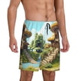 thumbnail image 2 of KLL Cartoon Mushroom House Print Bikini Set for Women,String Two Piece Halter Top Triangle Bikini Set with Tie Side Bottom Sexy Swimsuit Bathing Suits-Medium, 2 of 6