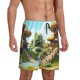 thumbnail image 2 of Balery Cartoon Mushroom House Pantalones cortos de pijama de punto de algodón para hombre con cinturilla y bolsillos-Small, 2 of 6
