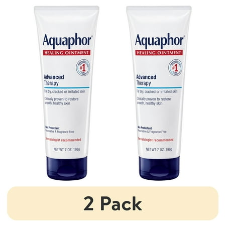 (2 pack) Aquaphor Healing Ointment Skin Protectant for Dry, Cracked, Irritated Skin, Fragrance Free, 7 oz