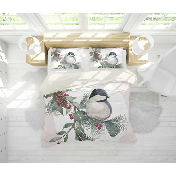 3D Color Flores Pájaro Funda de edredón Set Ropa de cama Set Fundas de almohada 10