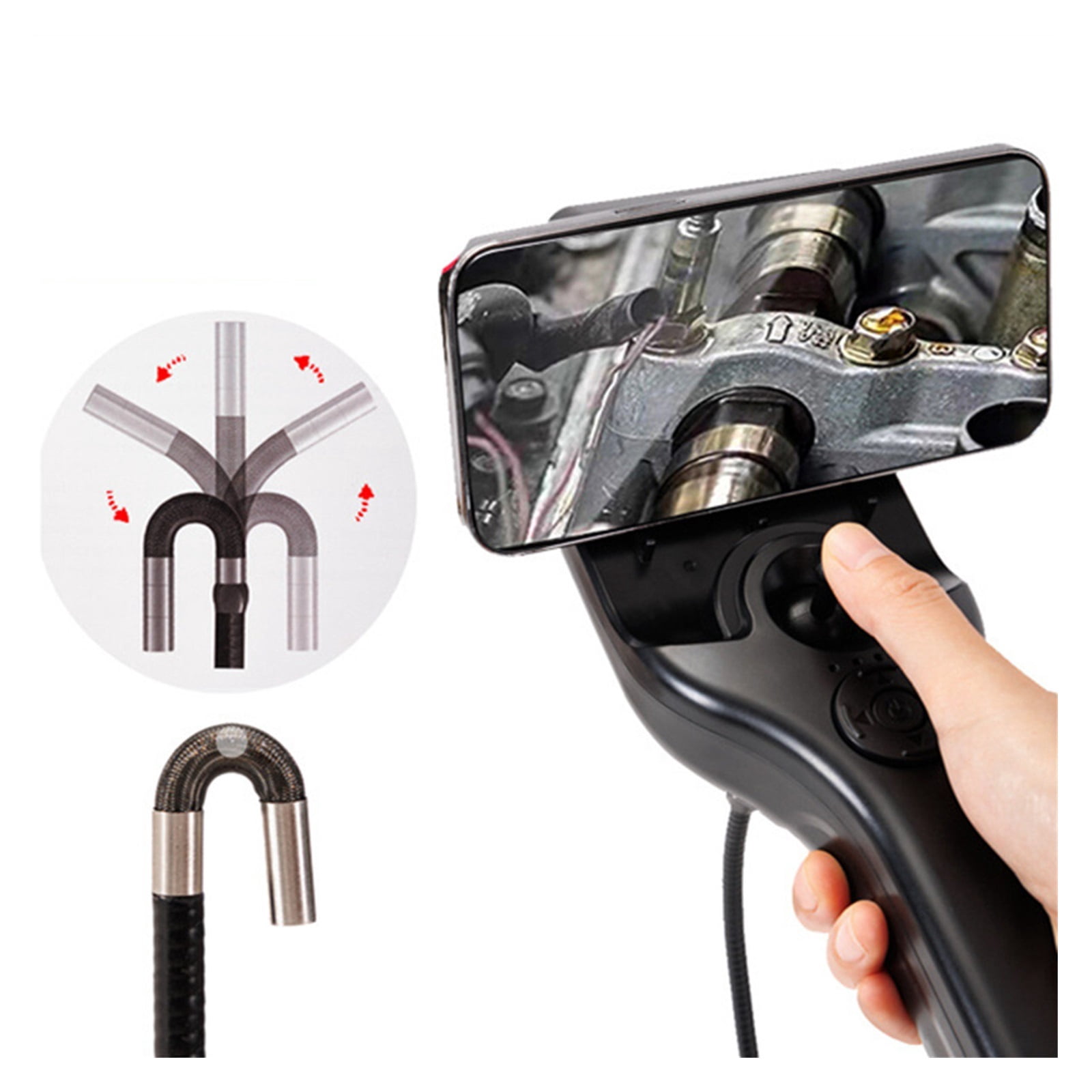 8mm 2MP 1080P 360Degree Rotation Articulate Steering Endoscope Borescope Inspection Otoscope Digital Microscope Camera ,Stunning Clarity