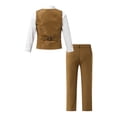 thumbnail image 2 of inhzoy Toddler Baby Boys 1st Birthday Party Suit Long Sleeve Shirt Vest Pants Brown 90, 2 of 7