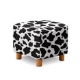 thumbnail image 2 of Jiueut Cow Print Ottoman Slipcover, Folding Foot Stool Sofa Slipcovers Waterproof Covers for Square Footrest Stool with Elastic Bottom, 2 of 7