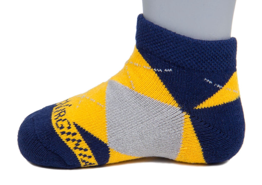 West Virginia Mountaineers Baby Argyle No Show Sock - Donegal Bay - Unisex - Infant - No-Show
