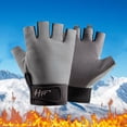 thumbnail image 2 of UJNDER Men's Solid Color Half Finger Outdoor Cycling Motorcycle Fitness Riding Training All Weather Gloves Winter Gloves Men, 2 of 4