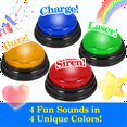 thumbnail image 4 of 4 Pack Buzzers for Trivia Games, Answer Buzzers for Classroom, Game Buzzers with Lights and Sound Great for Games, 4 of 7