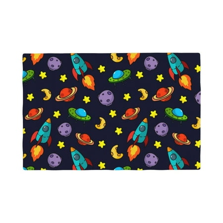 

Placemats Set of 4 Space D Heat Resistant Non - Slip Place mats Waterproof table mat for Kitchen Dining-6片装