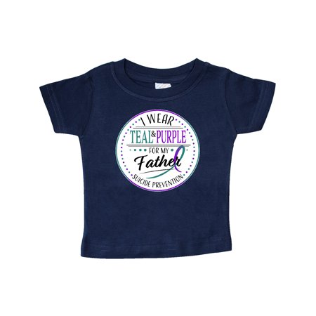 

Inktastic Suicide Prevention- I Wear Teal and Purple for My Father Gift Baby Boy or Baby Girl T-Shirt