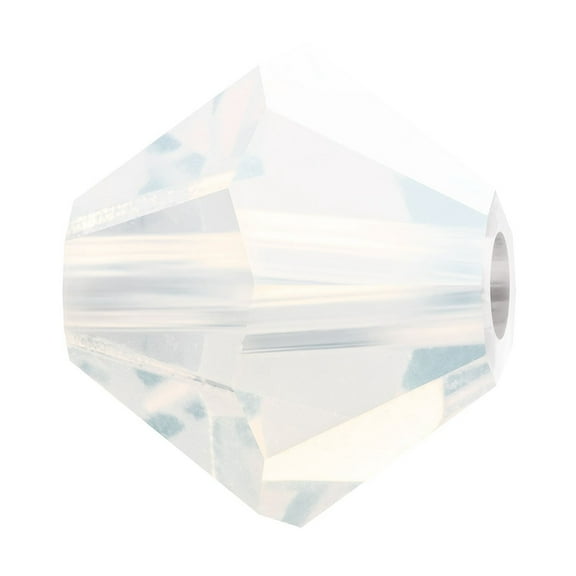 Preciosa® Crystal Beads Czech Crystal Bicone(451 69 302 Rondelle) 01000 White Opal 4mm Hole: 0.8mm