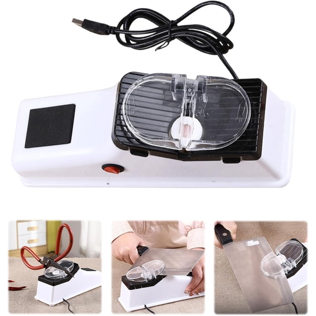 HeeHom Electric Knife Sharpener for Home & Kitchen, One-Click USB-Powered Automatic Knife Sander, 5 Seconds for Quick Sharpening Perfect for Chefs, Campers & Home Cooks