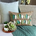 thumbnail image 2 of 12x22 inch (30x55 cm) Lumbar Pillow Cover, Brown Lumbar Pillow Cover, Sequins Leaves Lumbar Pillow Cover, Art Silk Rectangle Pillow Covers, Floral Art Deco - Days Of Leaves, 2 of 10