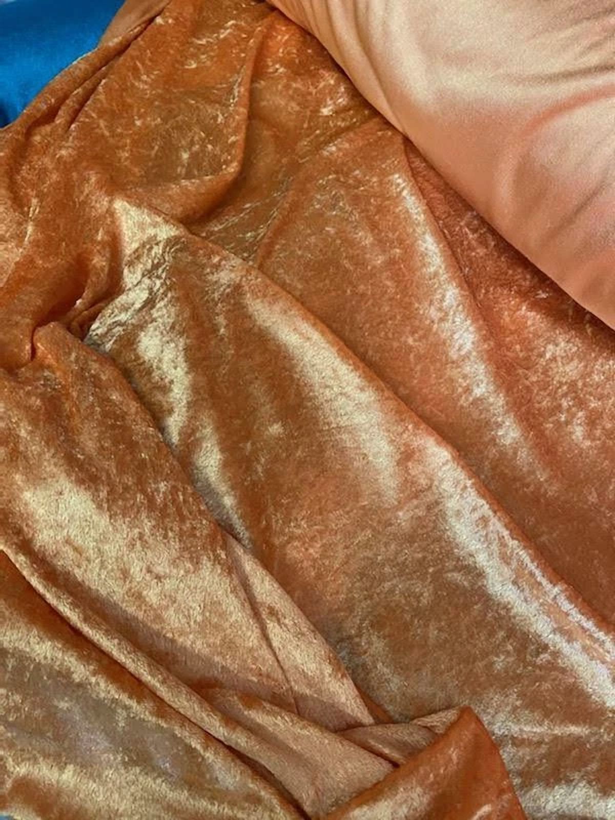 BUTTERFLY- Velvet Panne Crushed Backdrop Velour Stretch Fabric 60" Wide Lightorange By Yard