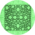 thumbnail image 1 of Ahgly Company Indoor Round Oriental Emerald Green Traditional Area Rugs, 3' Round, 1 of 4