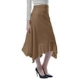 thumbnail image 3 of Moomaya Womens Handkerchief Hemline Midi Skirt High Waist Casual Summer Skirts, 3 of 6