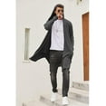 thumbnail image 4 of COOFANDY Men's Long Hooded Cardigan Shawl Collar Lightweight Open Front Drape Cape Overcoat with Pockets, 4 of 10