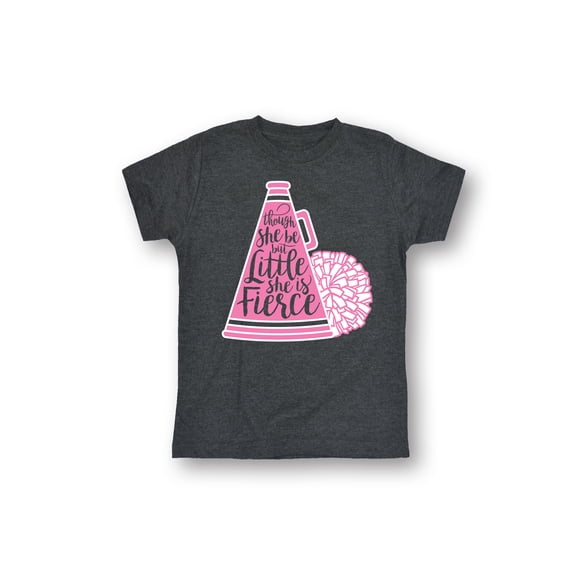 Instant Message - Though She Be But Little She Be Fierce Cheer -YOUTH SHORT SLEEVE TEE-L