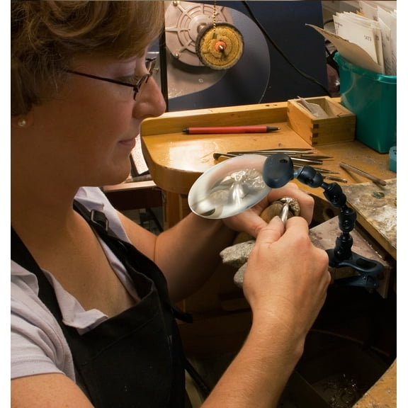 Carson Attach-A-Mag 2x Adjustable Clip-On Magnifier LED Lighted Tabletop Magnifying Glass