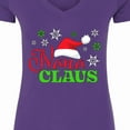 thumbnail image 4 of Inktastic Nana Claus with Christmas Santa Hat and Snowflakes Women's V-Neck T-Shirt, 4 of 5