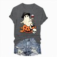 thumbnail image 6 of NOLDARES Halloween Shirts for Women Pumpkin Cat Graphic Tees Fall Crewneck Short Sleeve Costumes Autumn Party Graphic T-Shirt(Dark Gray,M), 6 of 7