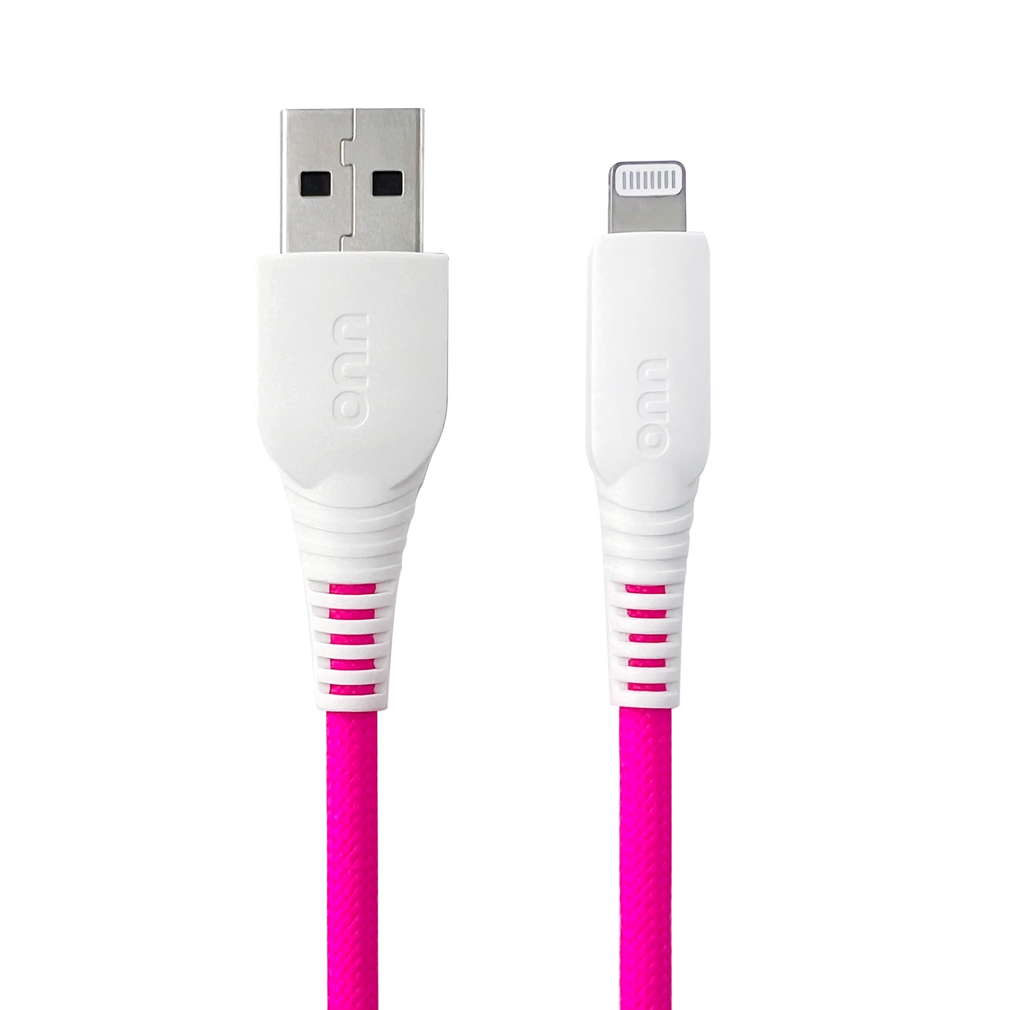 (2 pack) onn 6ft Lighting to USB-A Braided Cable, MFI Certified, Pink Ombre - Compatible with iPhone 14/13/12/11/X/XR/XS/8/7/6/5, iPad, Airpods and more