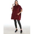thumbnail image 5 of Zillywood Oversized Wearable Blanket Hoodie with Removable Sleeves, Hood and Bottom. Soft Customizable Fleece Blanket Hoodie with Sleeves, Wearable Warm Snuggle Blanket with Zippers. (Wine, One Size), 5 of 5