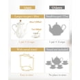 thumbnail image 2 of Juego de té DUJUST de 22 piezas de porcelana blanca con borde dorado de lujo, 2 of 7
