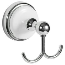 Design House Savannah Bathroom Towel and Robe Hook, Polished Chrome/White