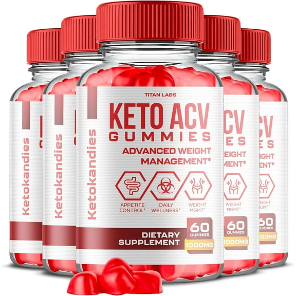 (5 Pack) Ketokandies Keto ACV Gummies - Apple Cider Vinegar Supplement for Weight Loss - Energy & Focus Boosting Dietary Supplements for Weight Management & Metabolism - Fat Burn - 300 Gummies