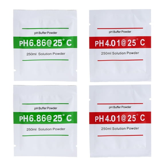 4 Pcs PH Buffer Solution Powder for PH Test Meter Measure Calibration Solution