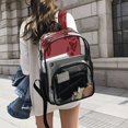 thumbnail image 6 of Large Clear PVC Backpack Heavy Duty See Through Backpack for Adults Work Travel, Red Butterflies Printed 12L, 6 of 8