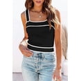 thumbnail image 3 of FreshPretty Women's Trendy Summer Square Neck Crop Tank Tops Casual Color Block Knit Sleeveless Slim Fit Y2k Cami Shirts, 3 of 7