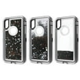 thumbnail image 2 of FIEWESEY Case for iPhone X,3 in1 Layers Hybrid Liquid Glitter Flowing Quicksand case Clear Soft Shockproof TPU Slim Protective Cover for iPhone X/XS(Black), 2 of 6